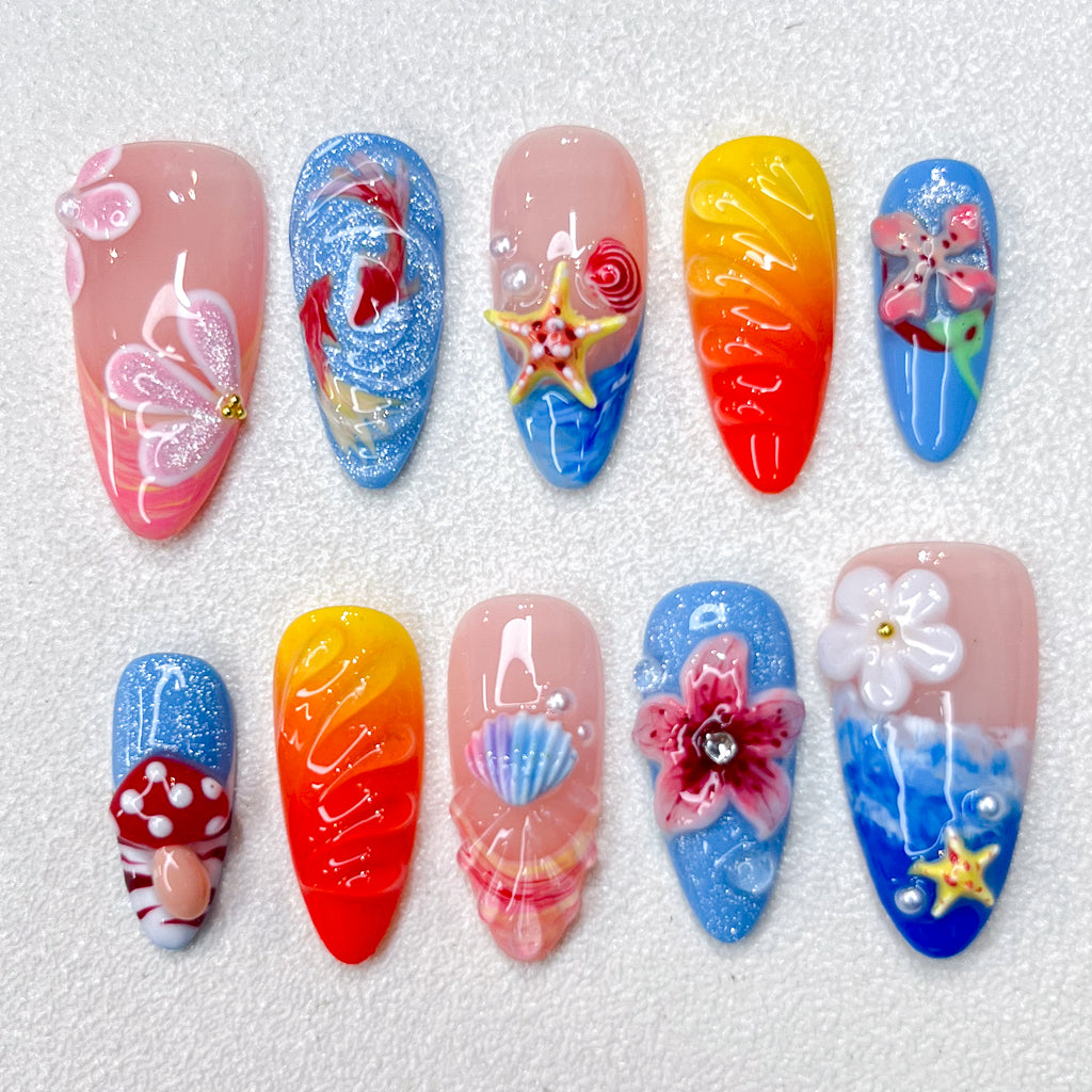 Tropical Shoreline Nails
