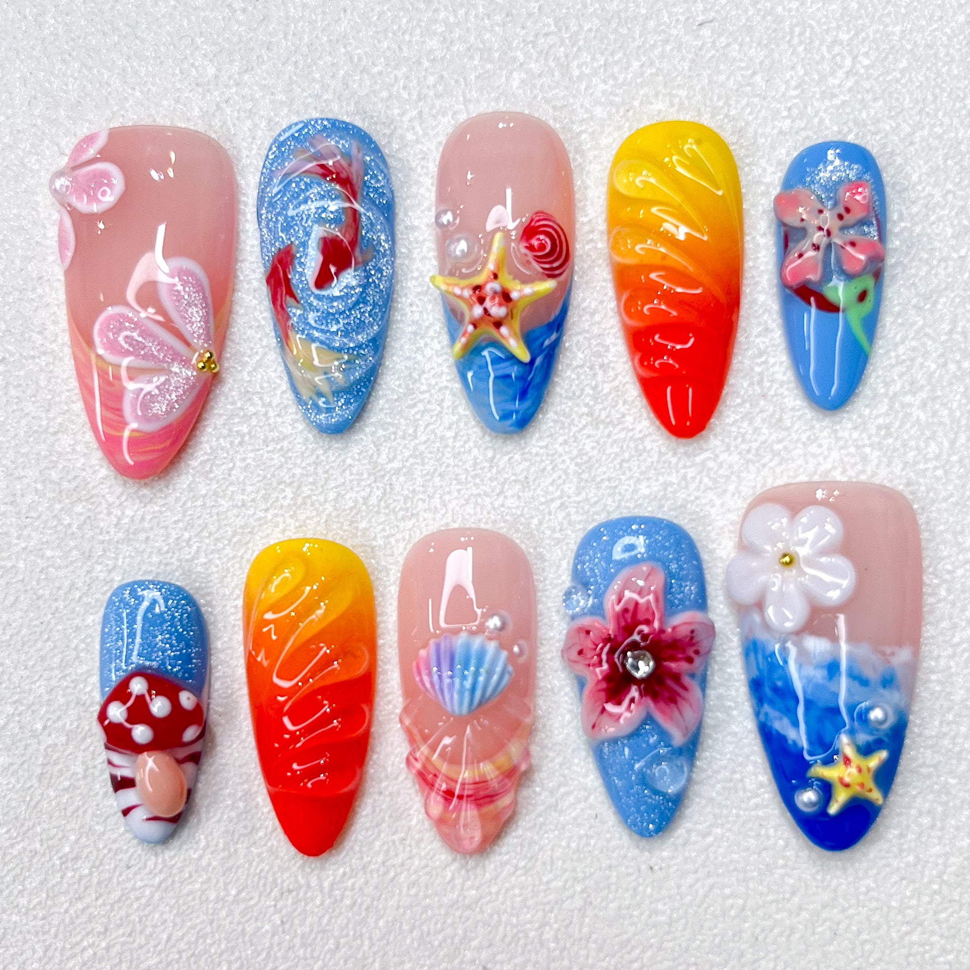Tropical Shoreline Nails