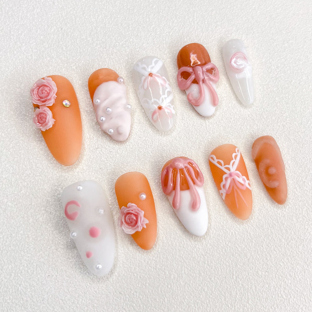 Peach Ballet Nails