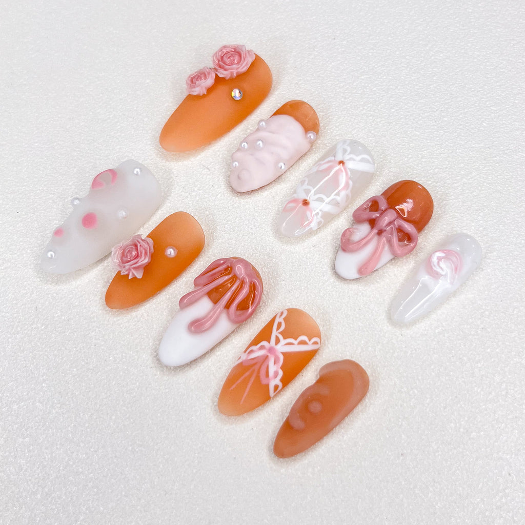 Peach Ballet Nails