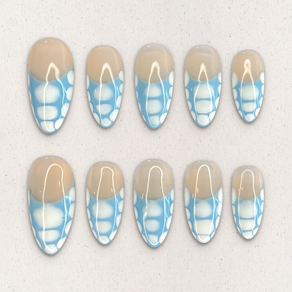 Baby Blue Croc French Nails