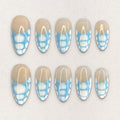 Baby Blue Croc French Nails