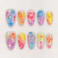 Rainbow Bubble Tie-Dye Nails