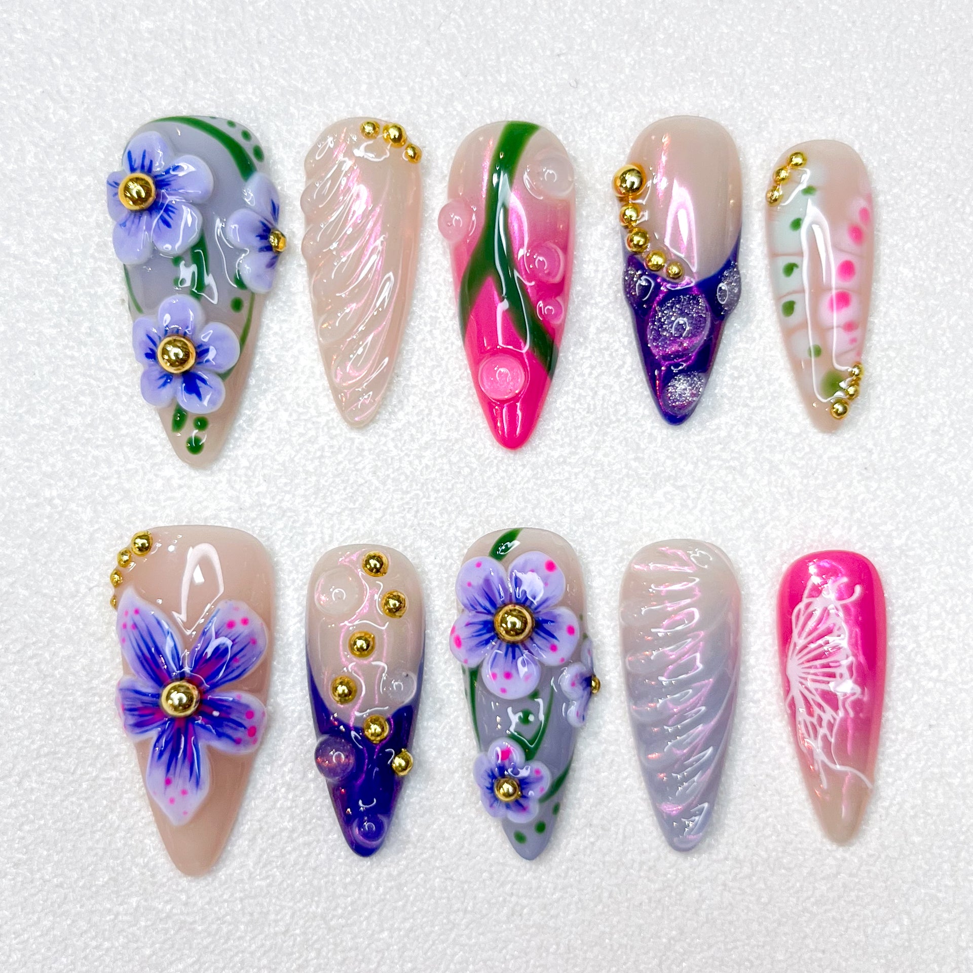 Lavender Orchid Whimsy Nails