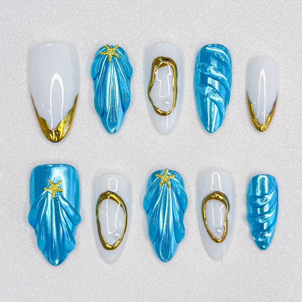 Mermaid Blue Fin Nails