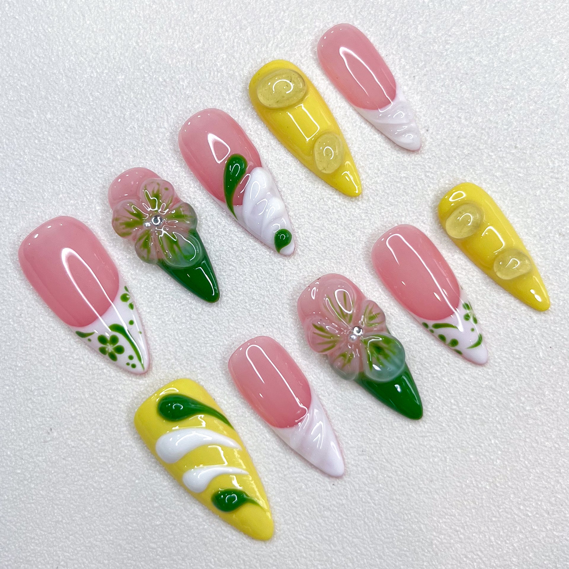 Lemon Blossom French Nails