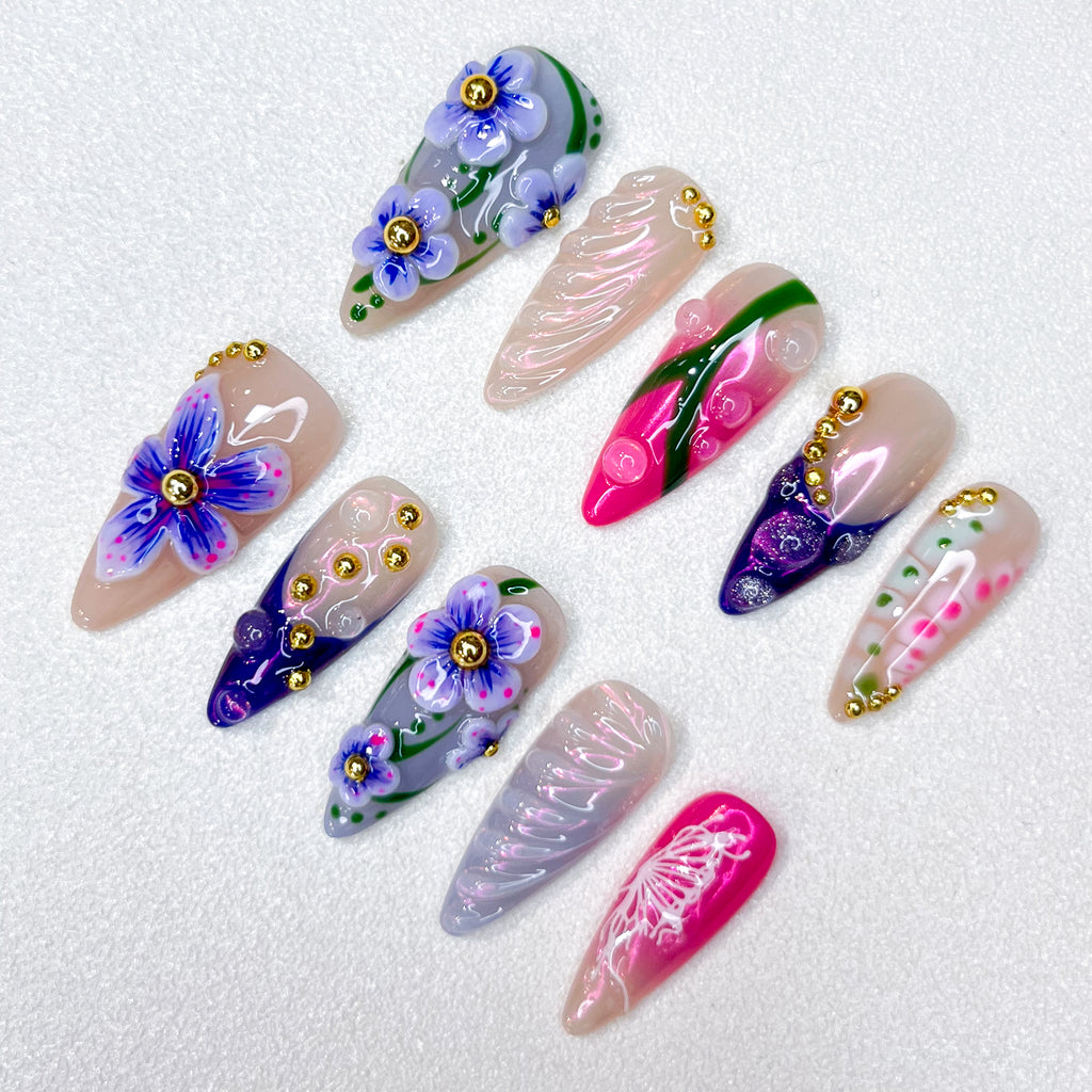 Lavender Orchid Whimsy Nails