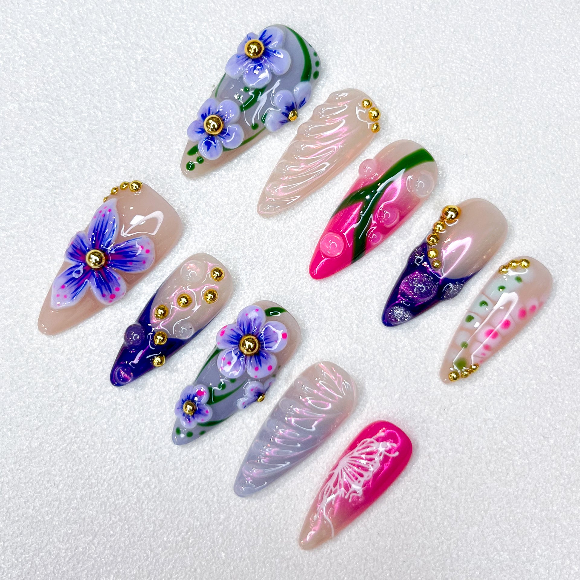 Lavender Orchid Whimsy Nails