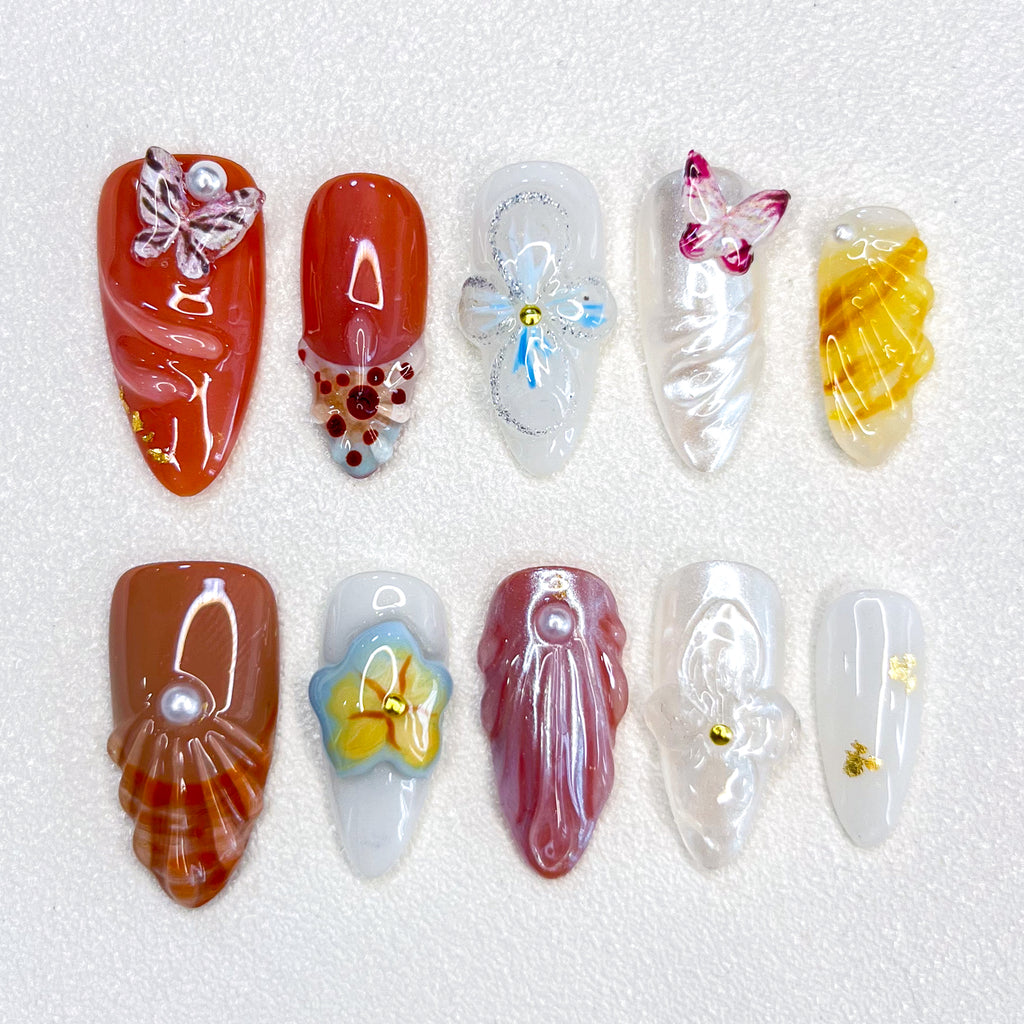 Amber Butterfly Nails