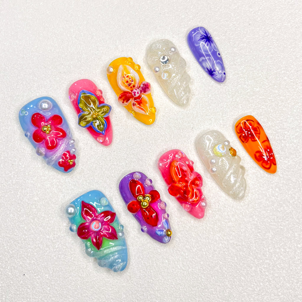 Tropical Bloom Nails