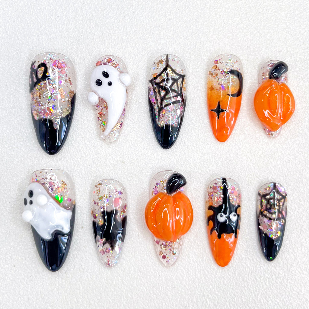 Spooky Sparkle Nails