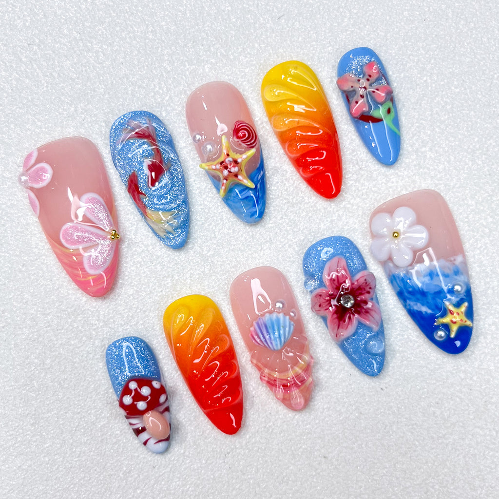 Tropical Shoreline Nails