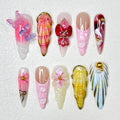 Pink Shell Butterfly Nails