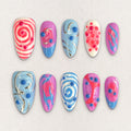 Y2K Bubble Swirl Nails
