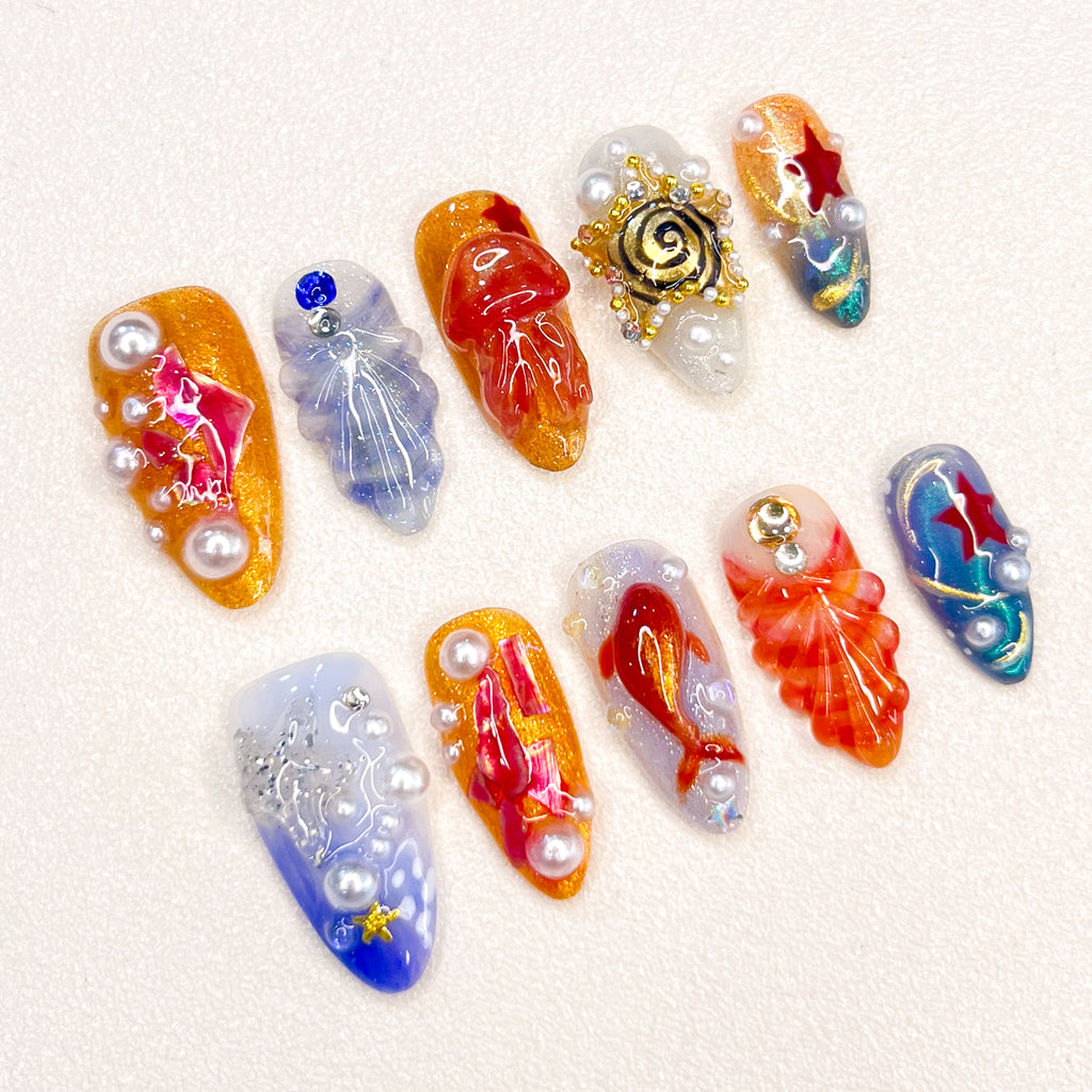 Koi & Jellyfish Dream Nails