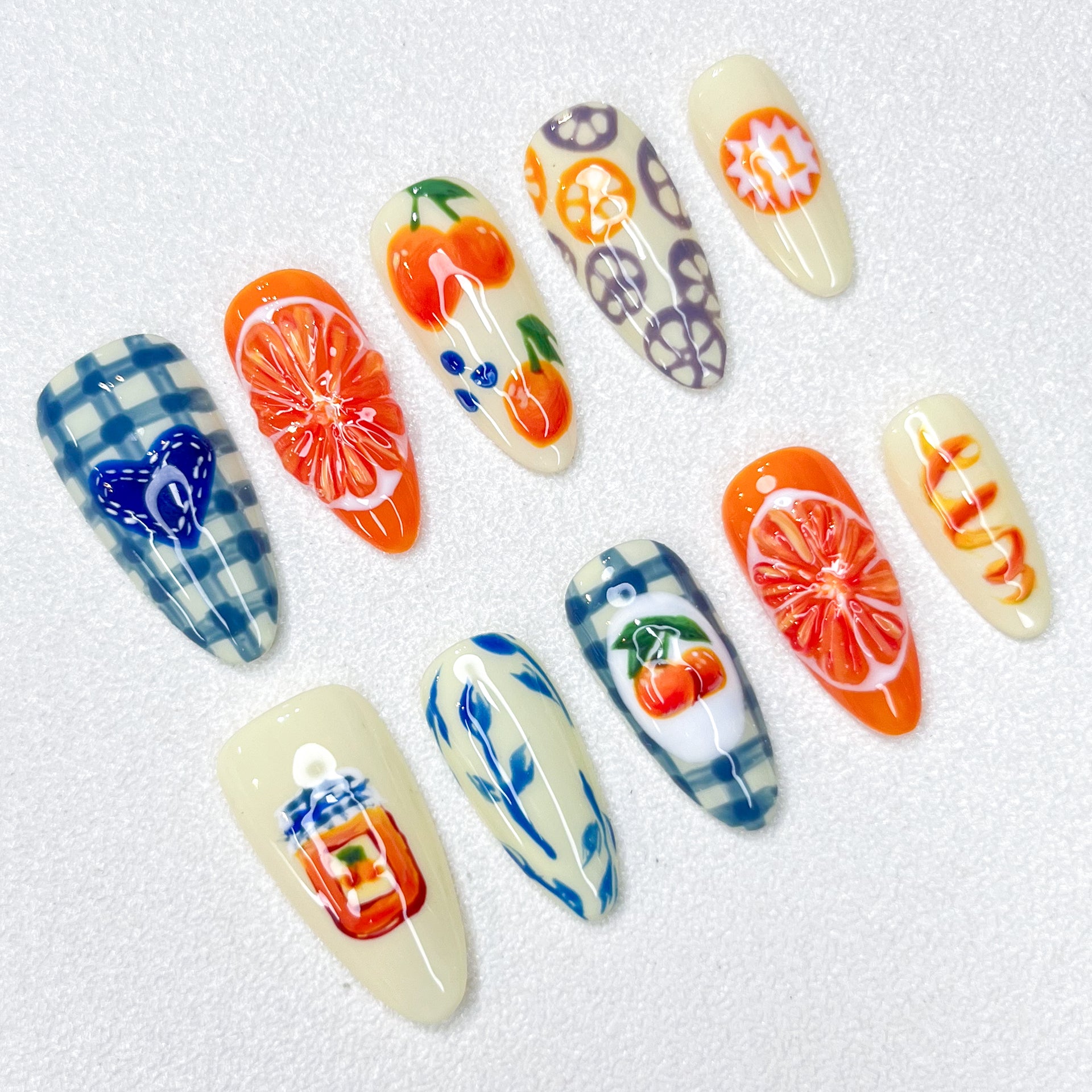 Citrus Jam Picnic Nails