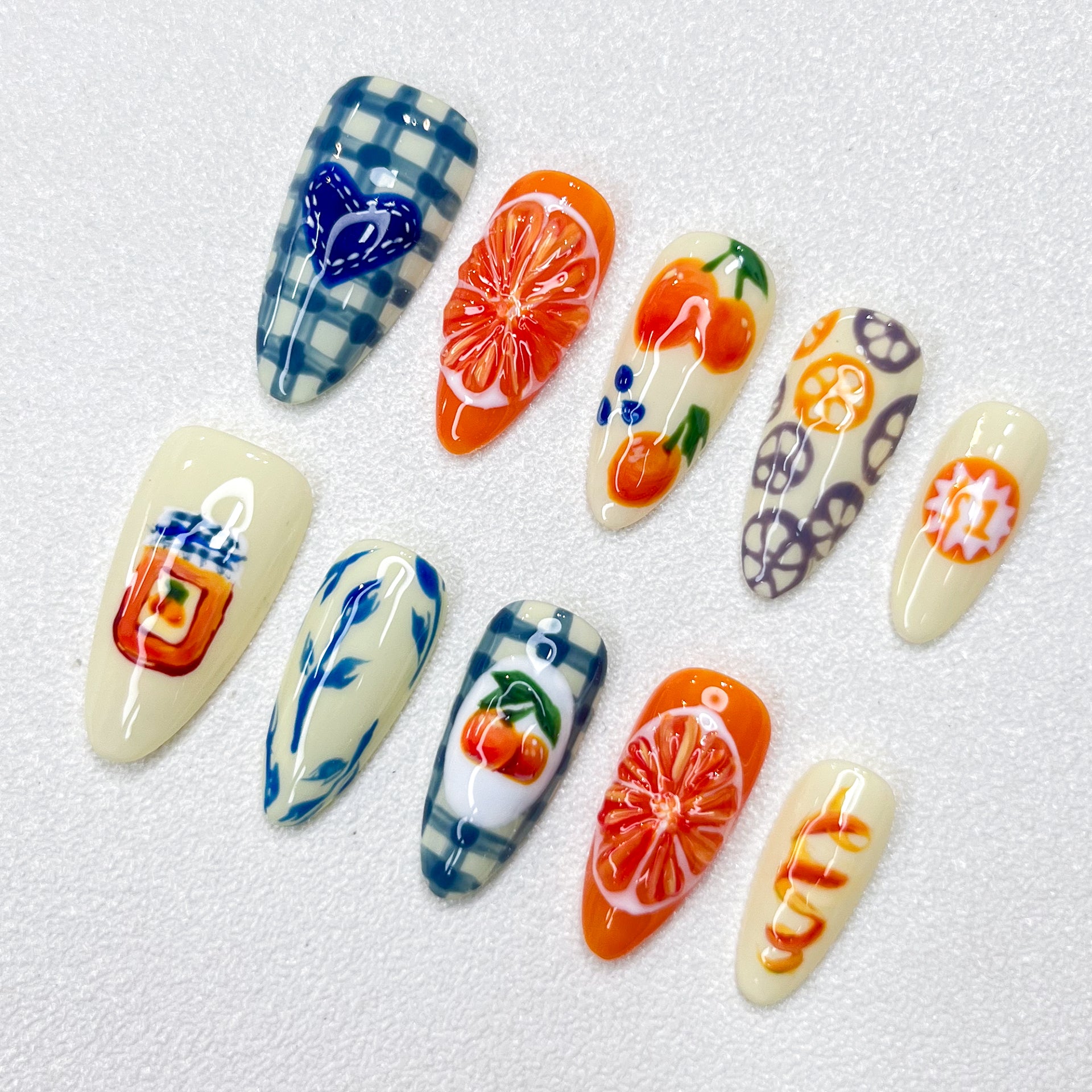 Citrus Jam Picnic Nails