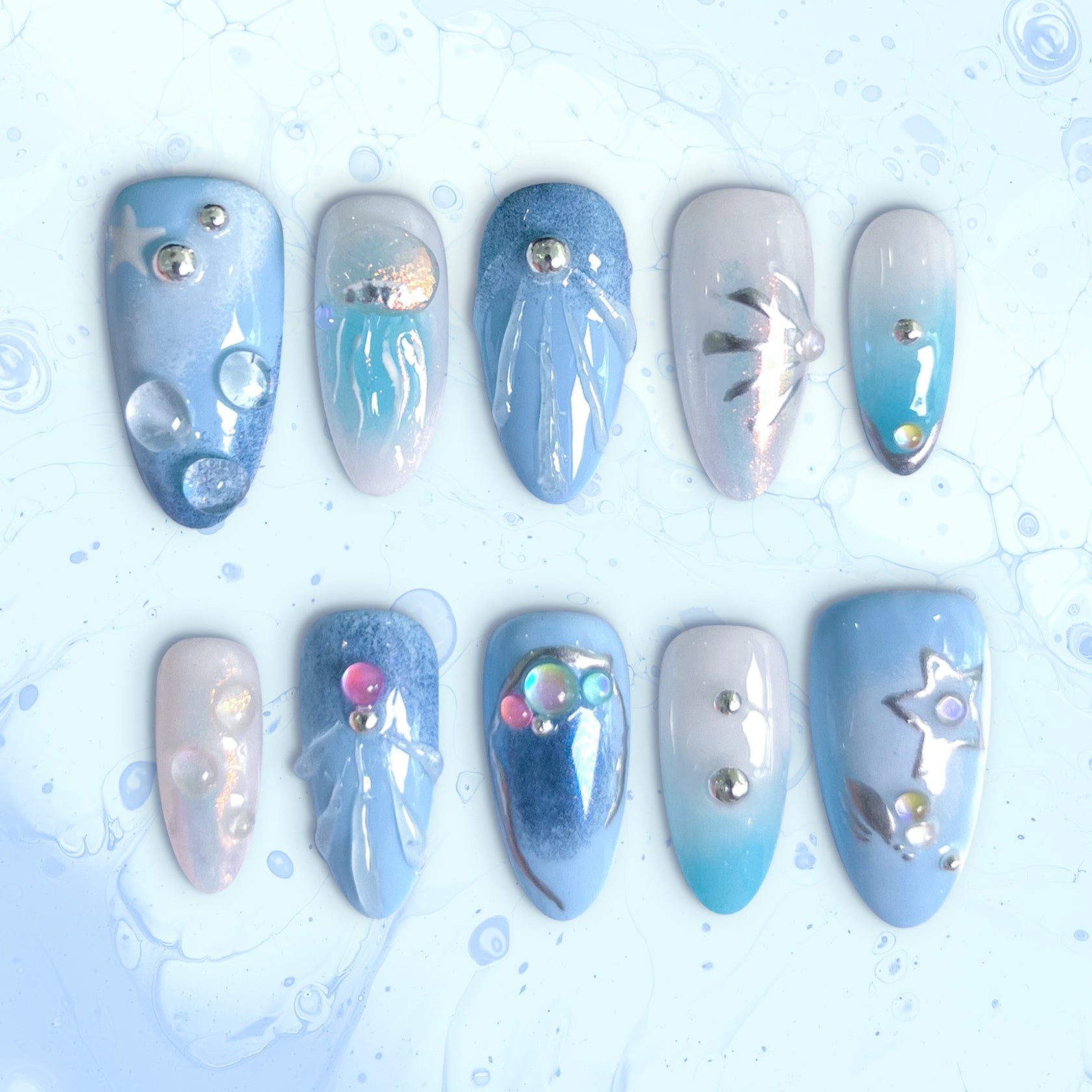 Jellyfish Glow Nails