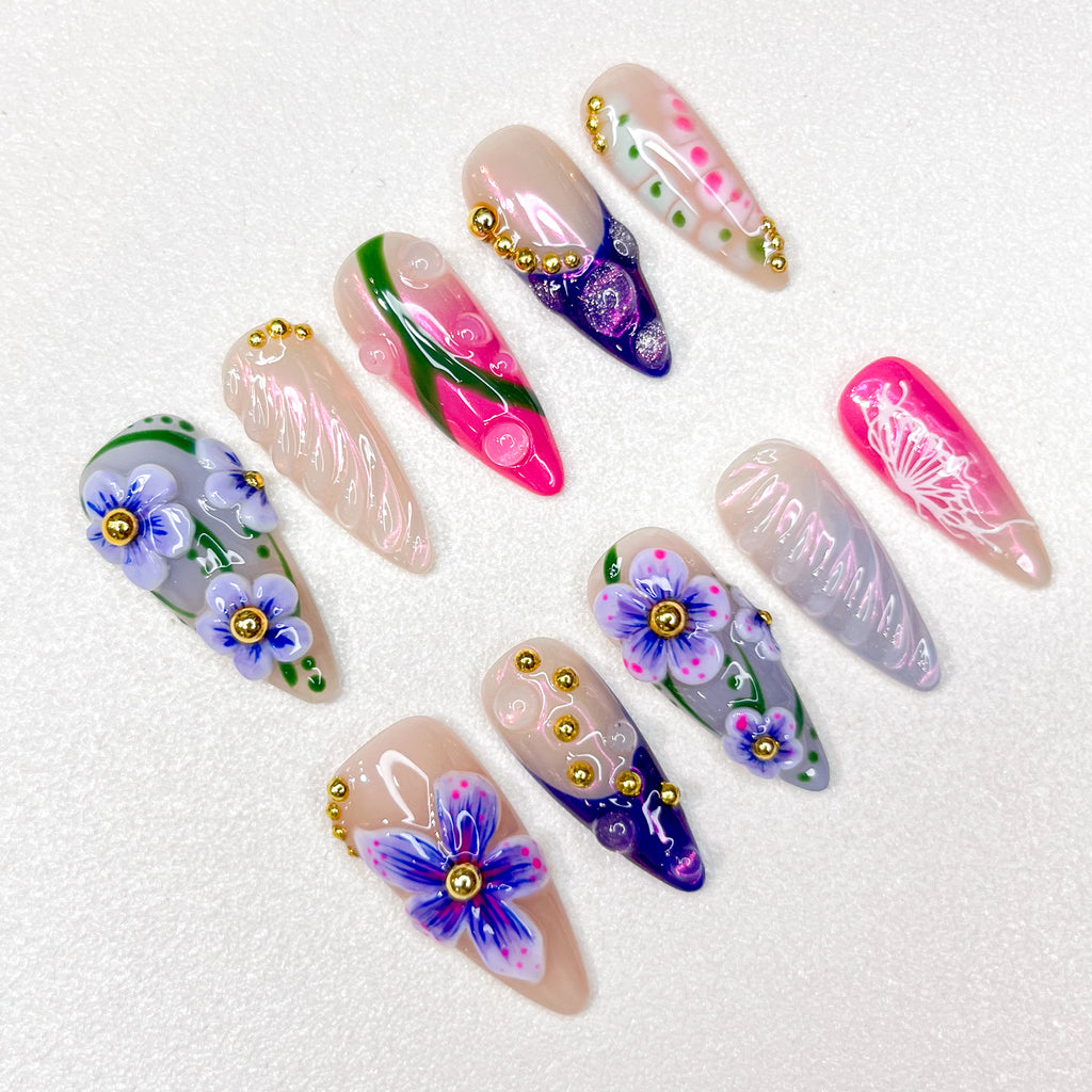 Lavender Orchid Whimsy Nails