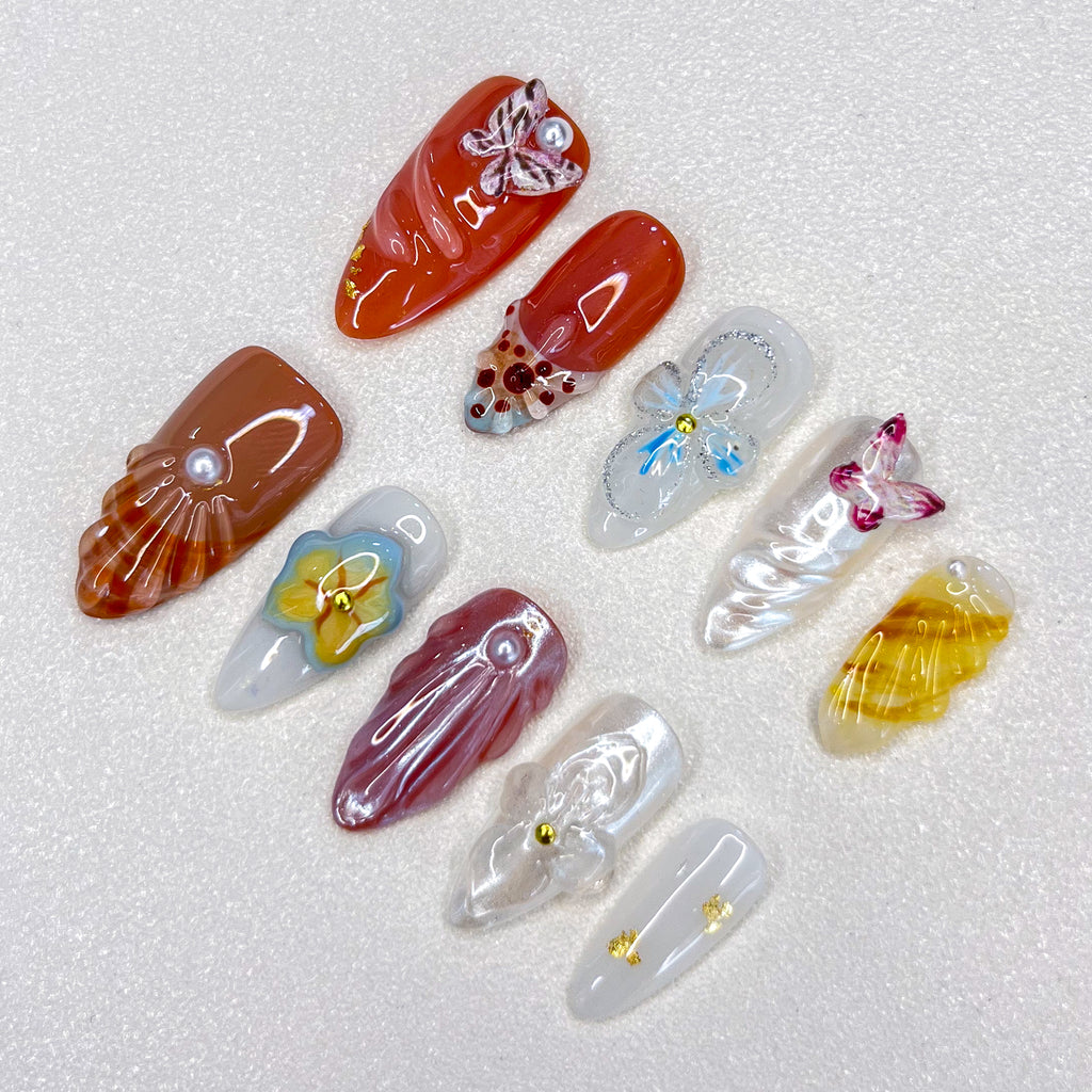 Amber Butterfly Nails