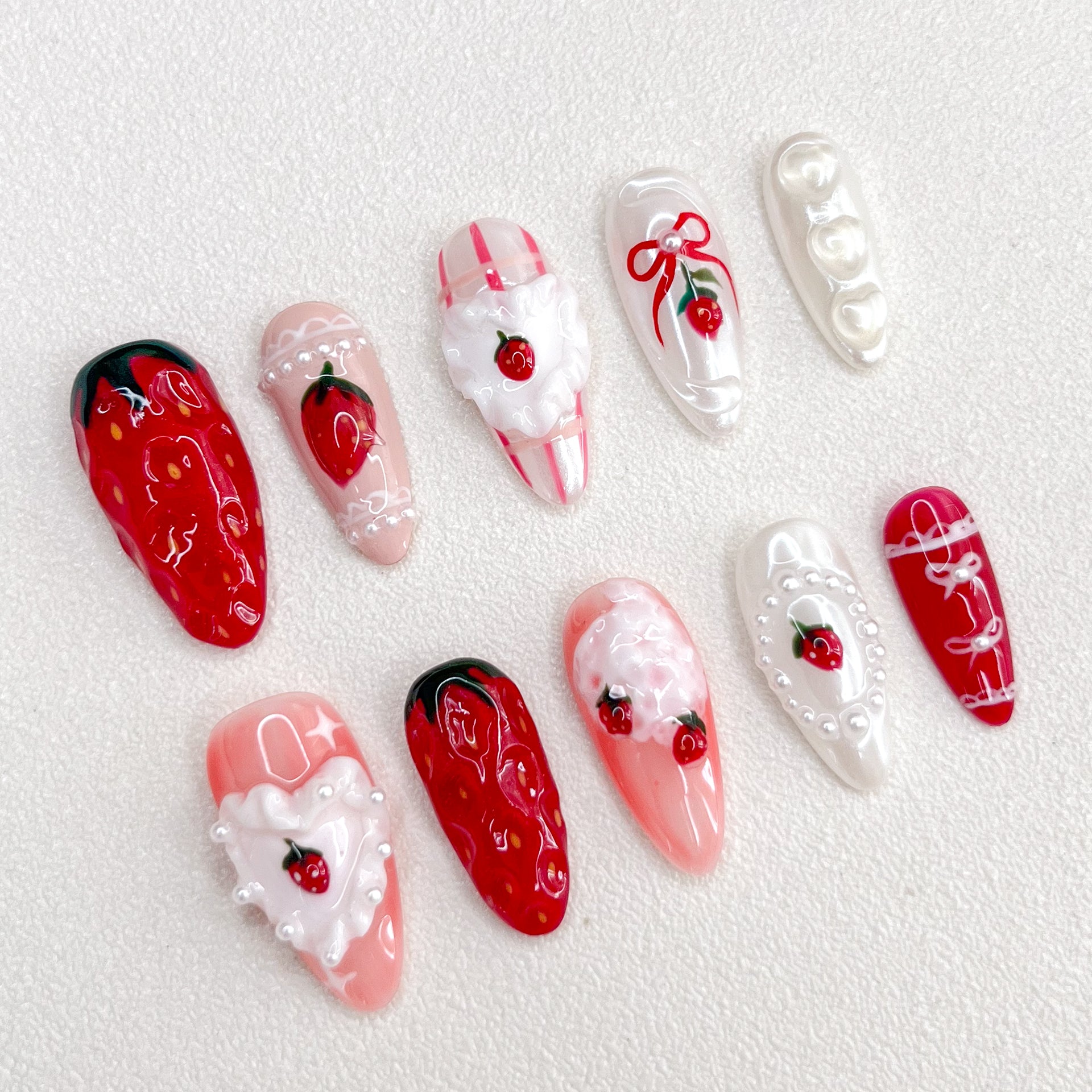 Strawberry Cream Nails