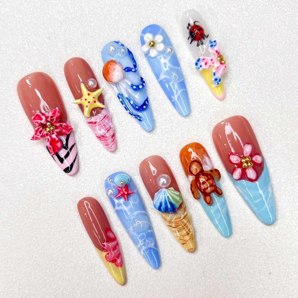 Beachside Bloom Nails
