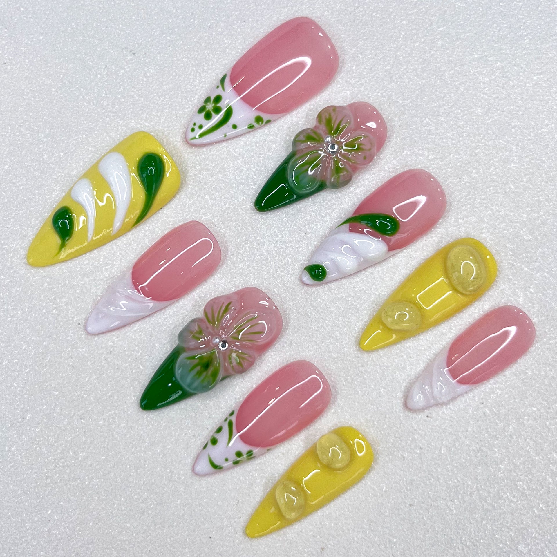 Lemon Blossom French Nails