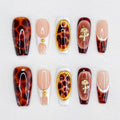 Tortoiseshell Gold Rose Nails