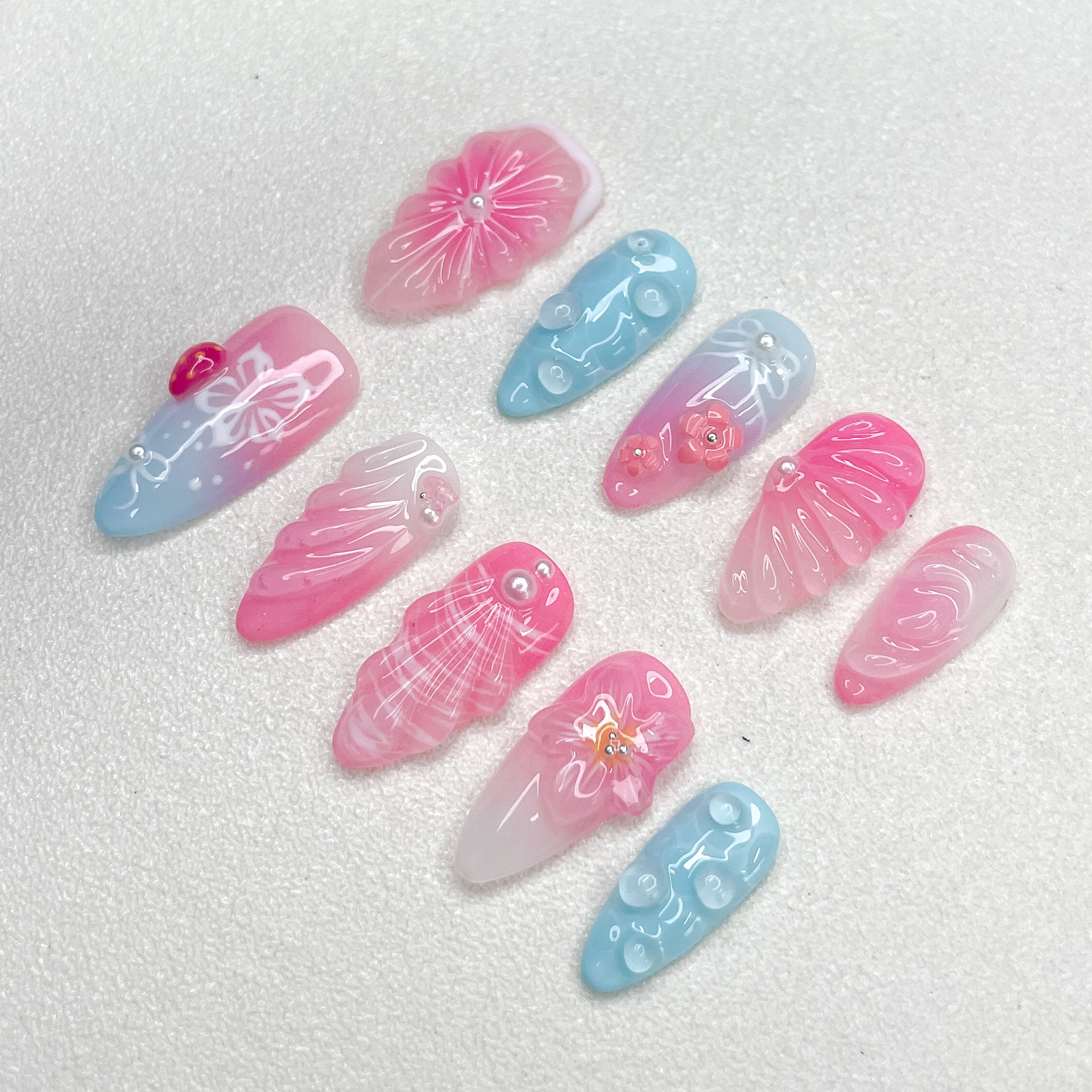 Sakura Mermaid Jelly Nails
