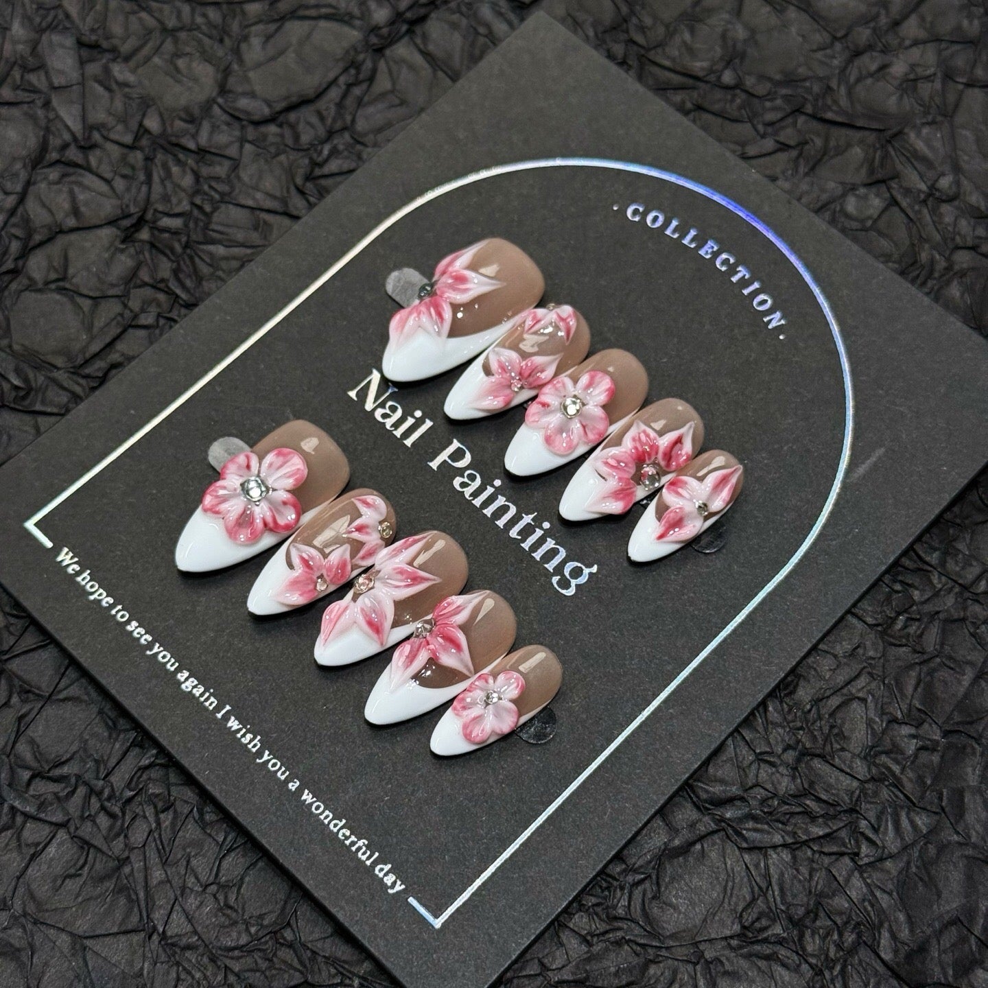 Blush Floral French Nails