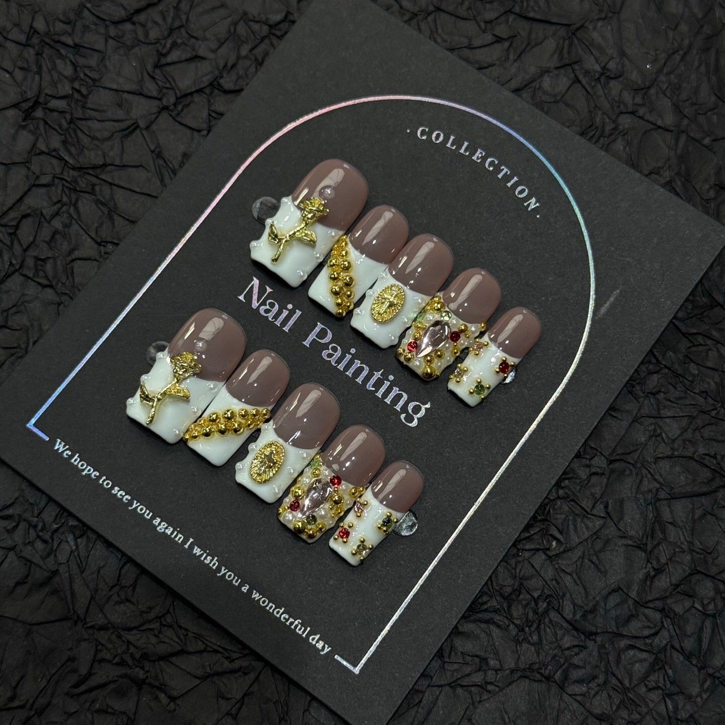 Royal Jewel French Nails
