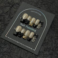 Noir Bow Crystal French Nails