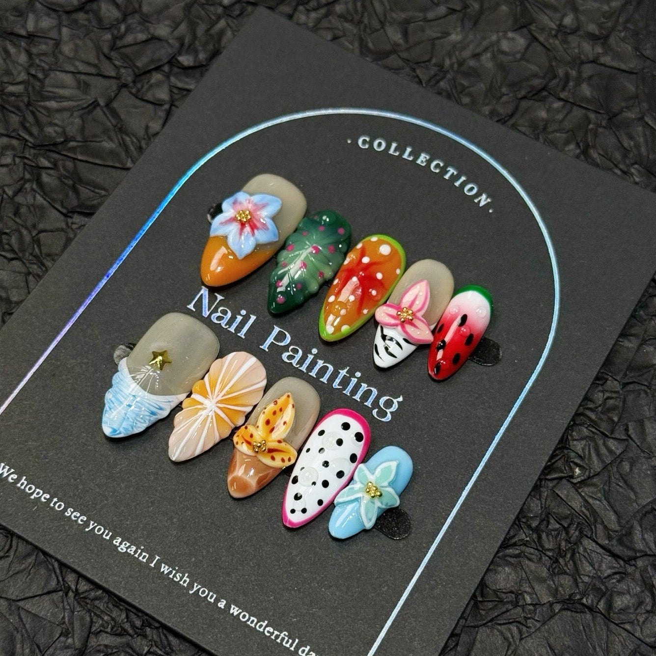 Tropical Fruit Bloom Nails
