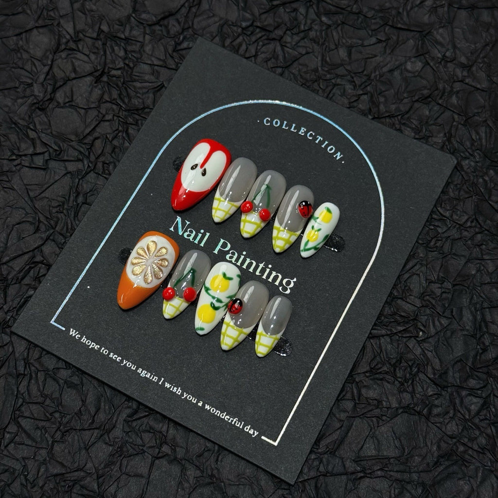 Fruit Picnic French Nails