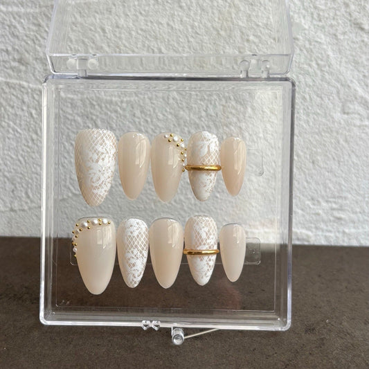 Cream Lace Pearl French