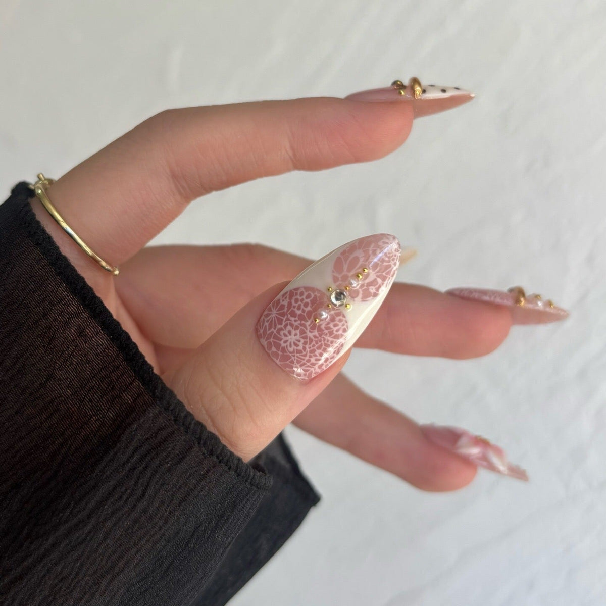 Pink Lace Polka Floral