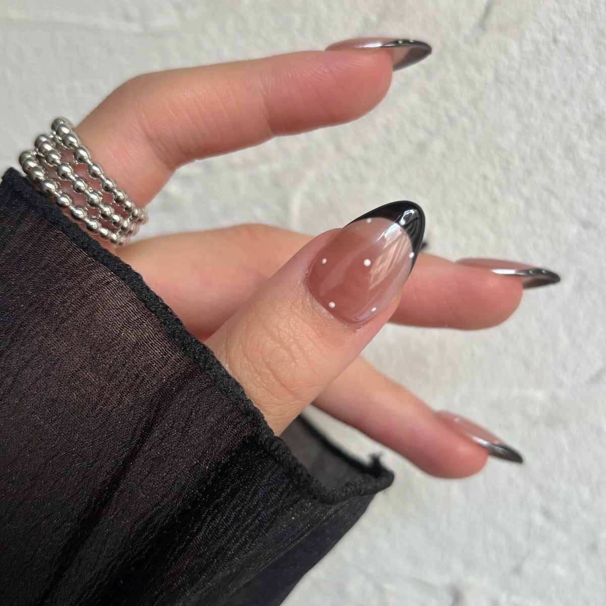 Black & White French Dot