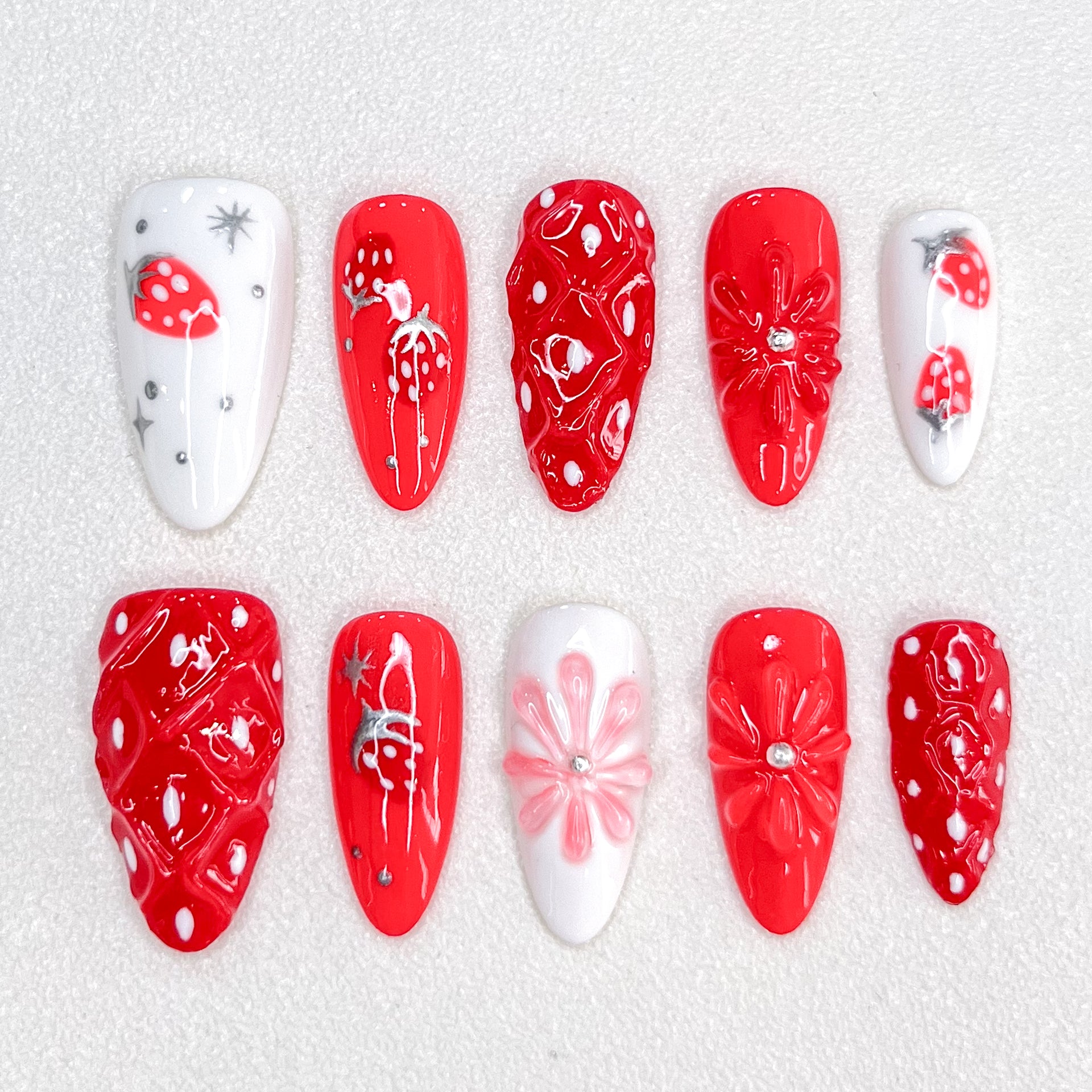 Strawberry Bloom Nails