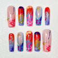 Tropical Star Ombre Nails