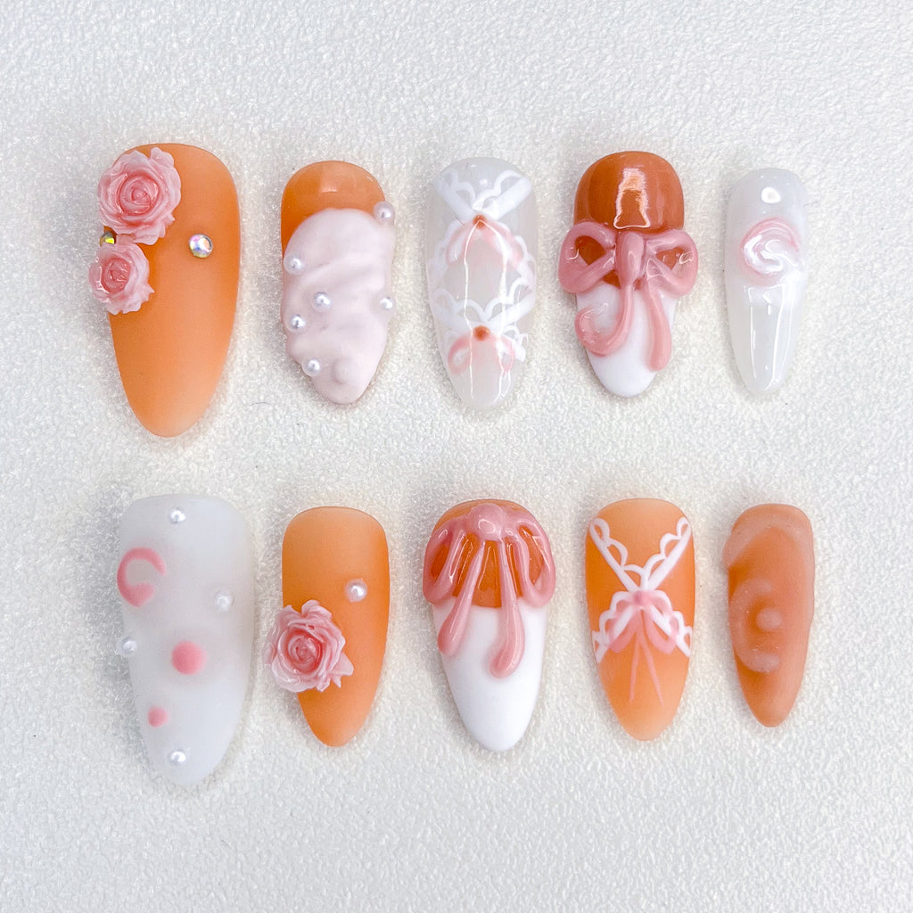 Peach Ballet Nails