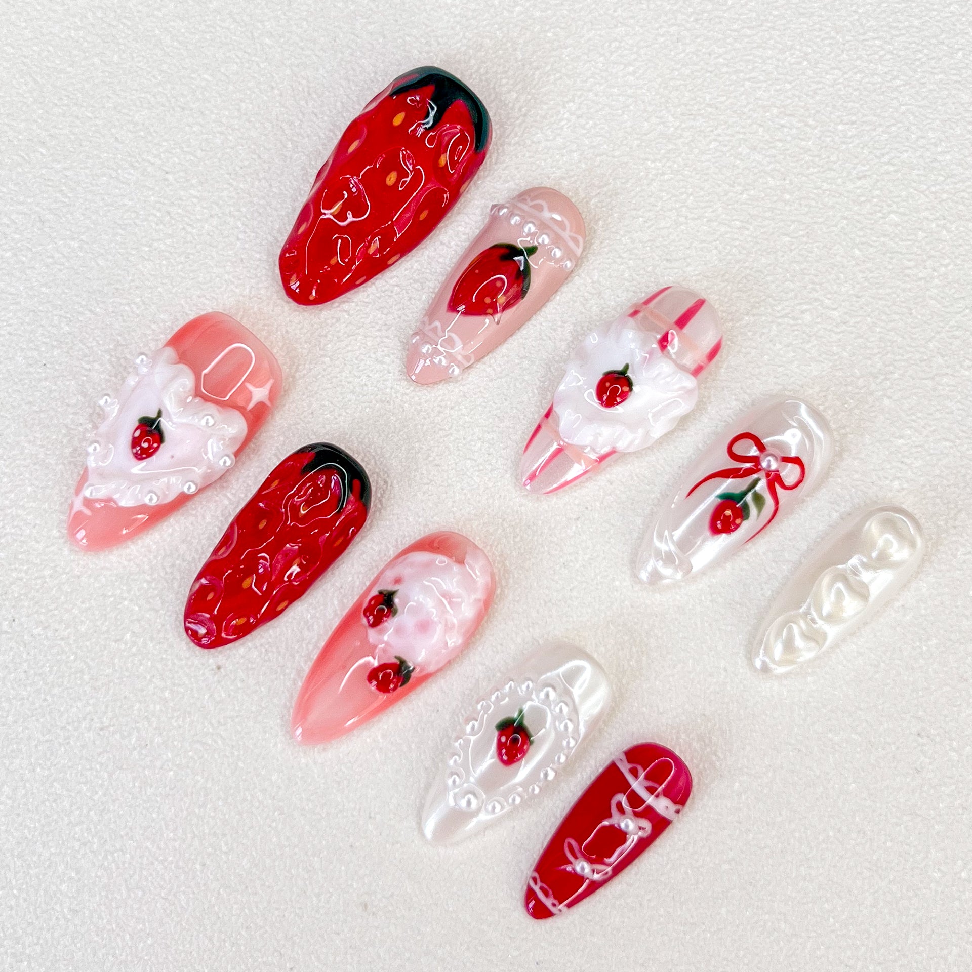 Strawberry Cream Nails