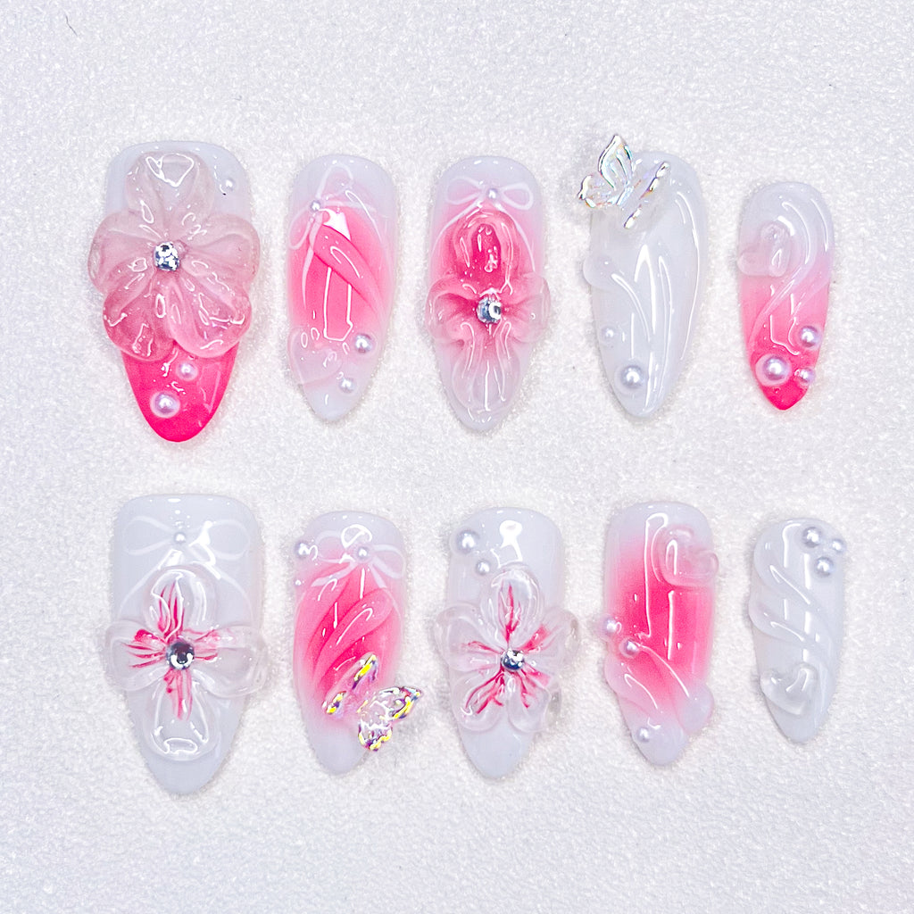 Blush Bloom Nails