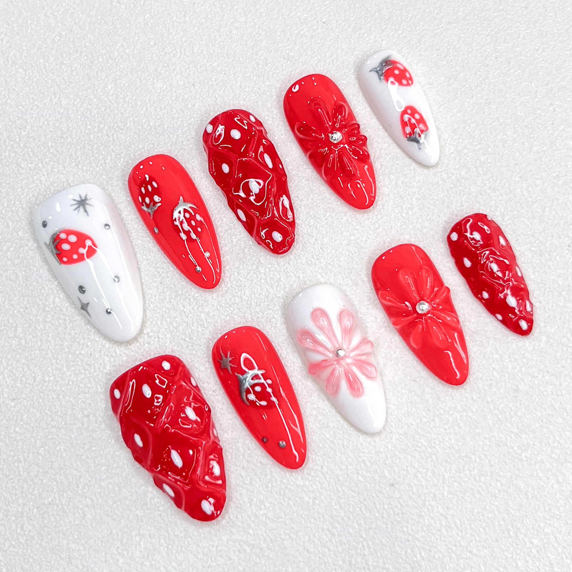 Strawberry Bloom Nails