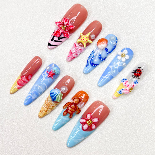 Beachside Bloom Nails