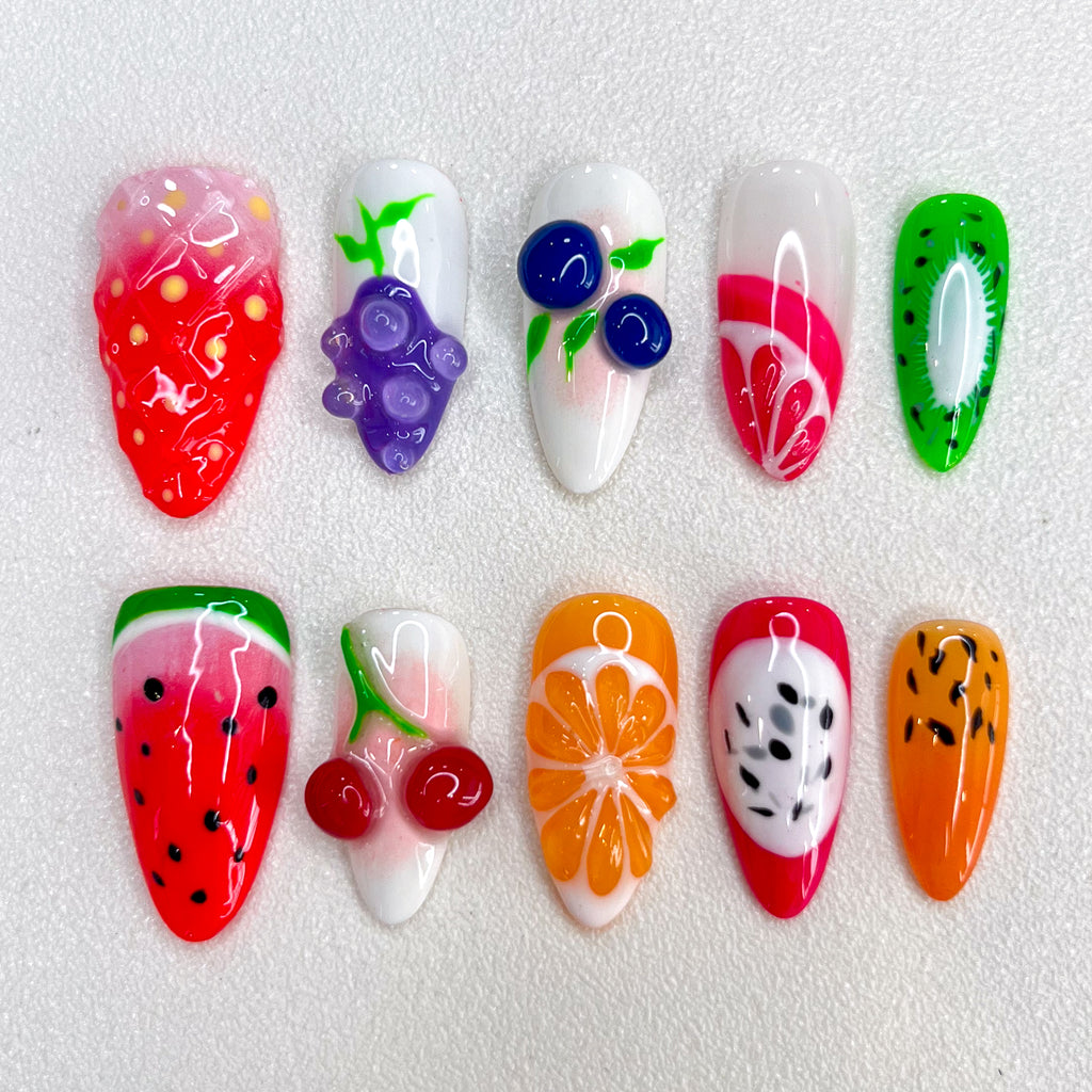 3D Fruit Salad Nails Nails
