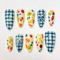 Picnic Fruit Gingham Nails