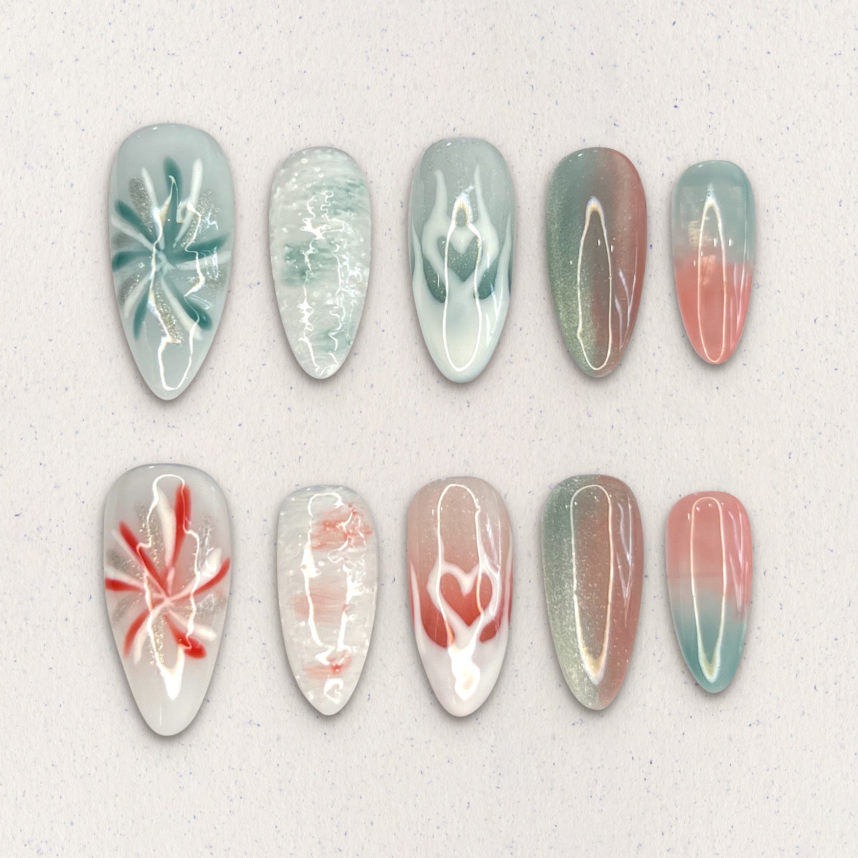 Aura Gradient Marble Nails