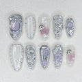 Liquid Silver Amethyst Nails