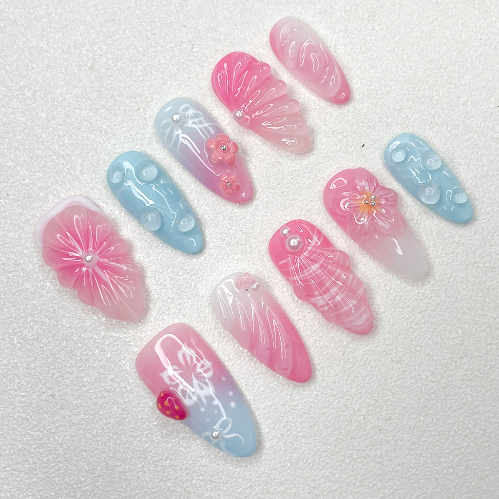 Sakura Mermaid Jelly Nails