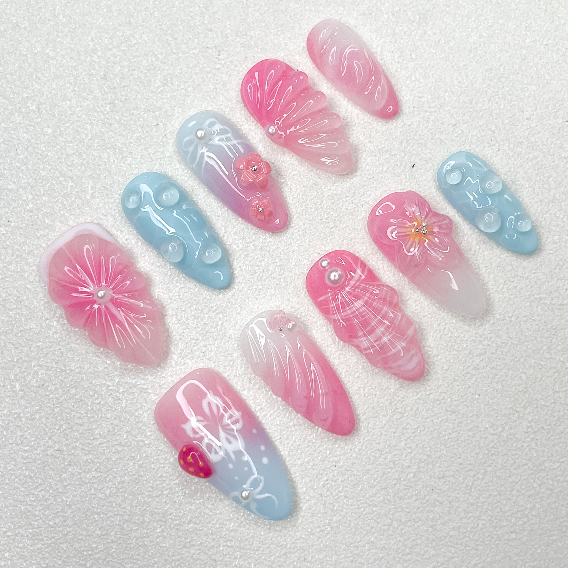 Sakura Mermaid Jelly Nails